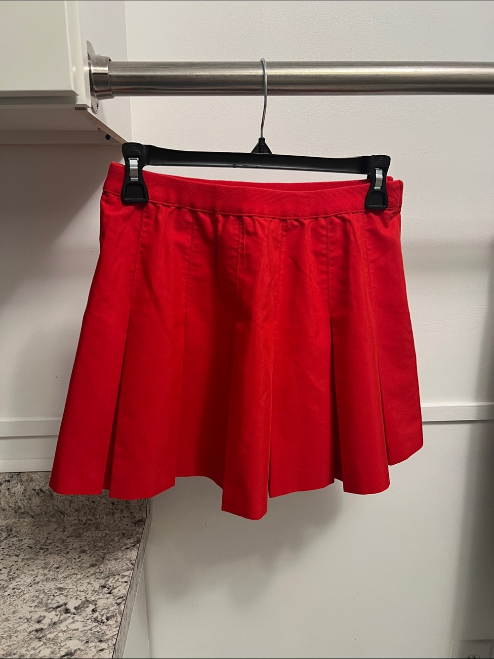 Classic Red Pleated Skater Skirt - Women's
